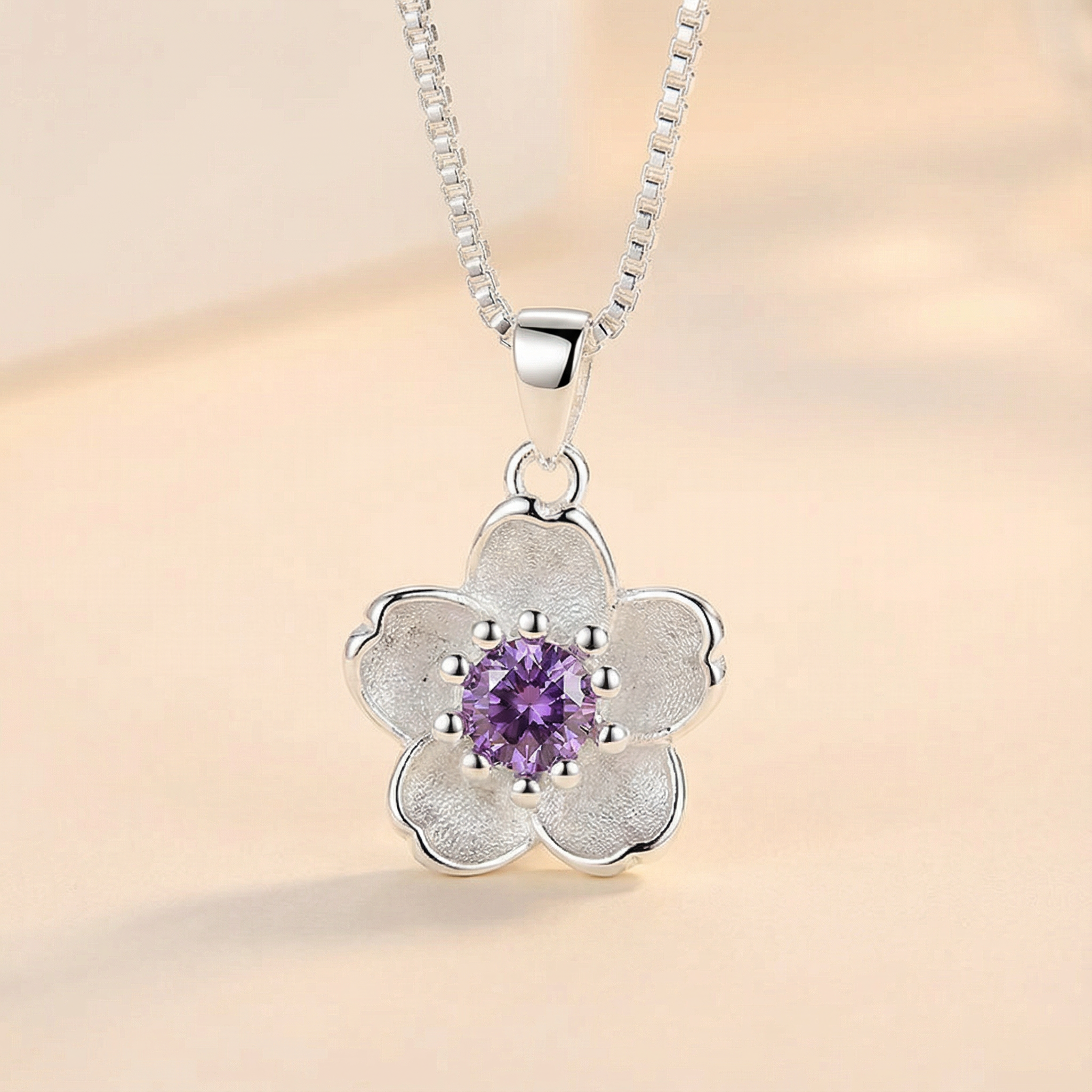 Zoravelle – Peach Blossom Crystal Necklace