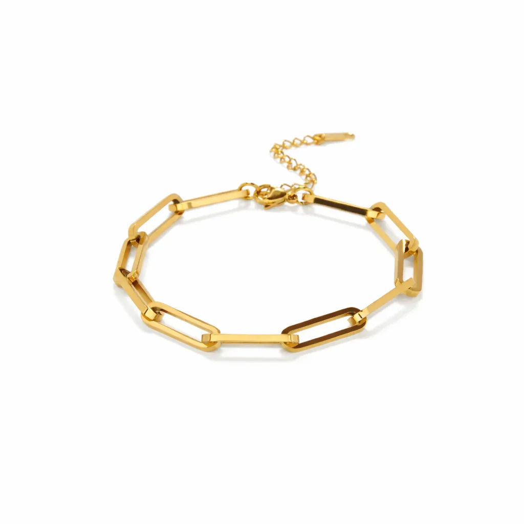 Elegantpolishedgoldlinkbracelet - Zoravelle