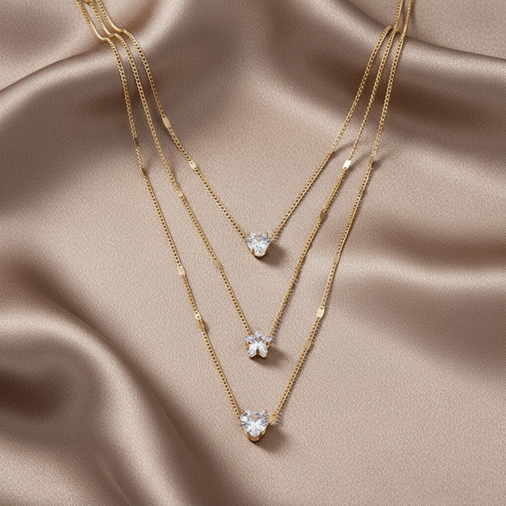 Zoravelle – Lumière Layered Zircon Necklace