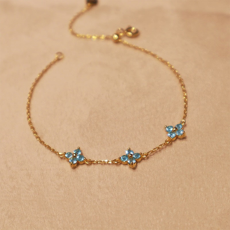 BRACELET FLEUR BLEUE ELARA