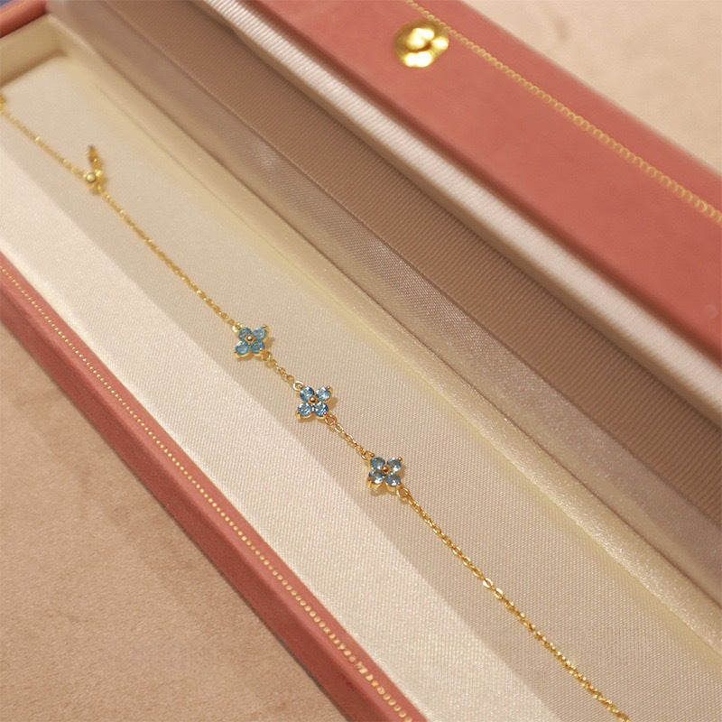 BRACELET FLEUR BLEUE ELARA