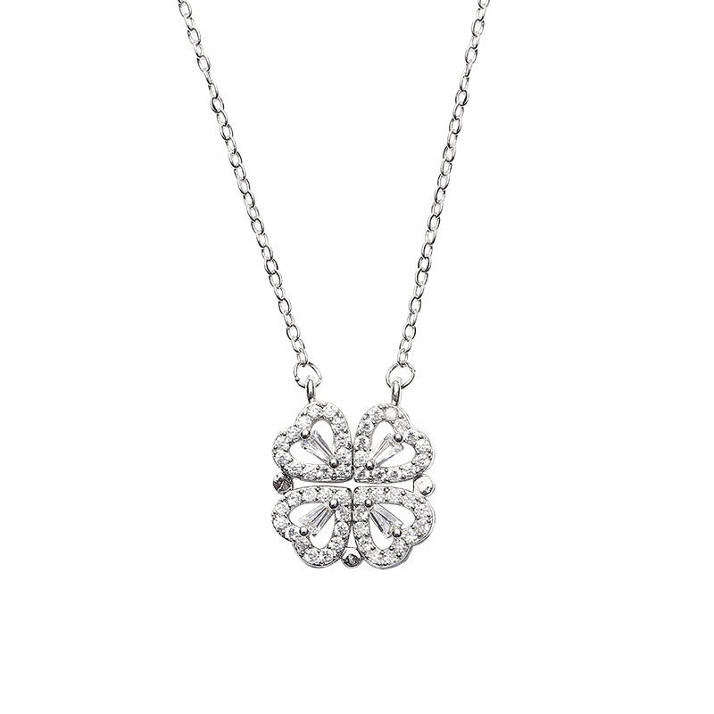 Zoravelle – Clover Heart Pendant Necklace