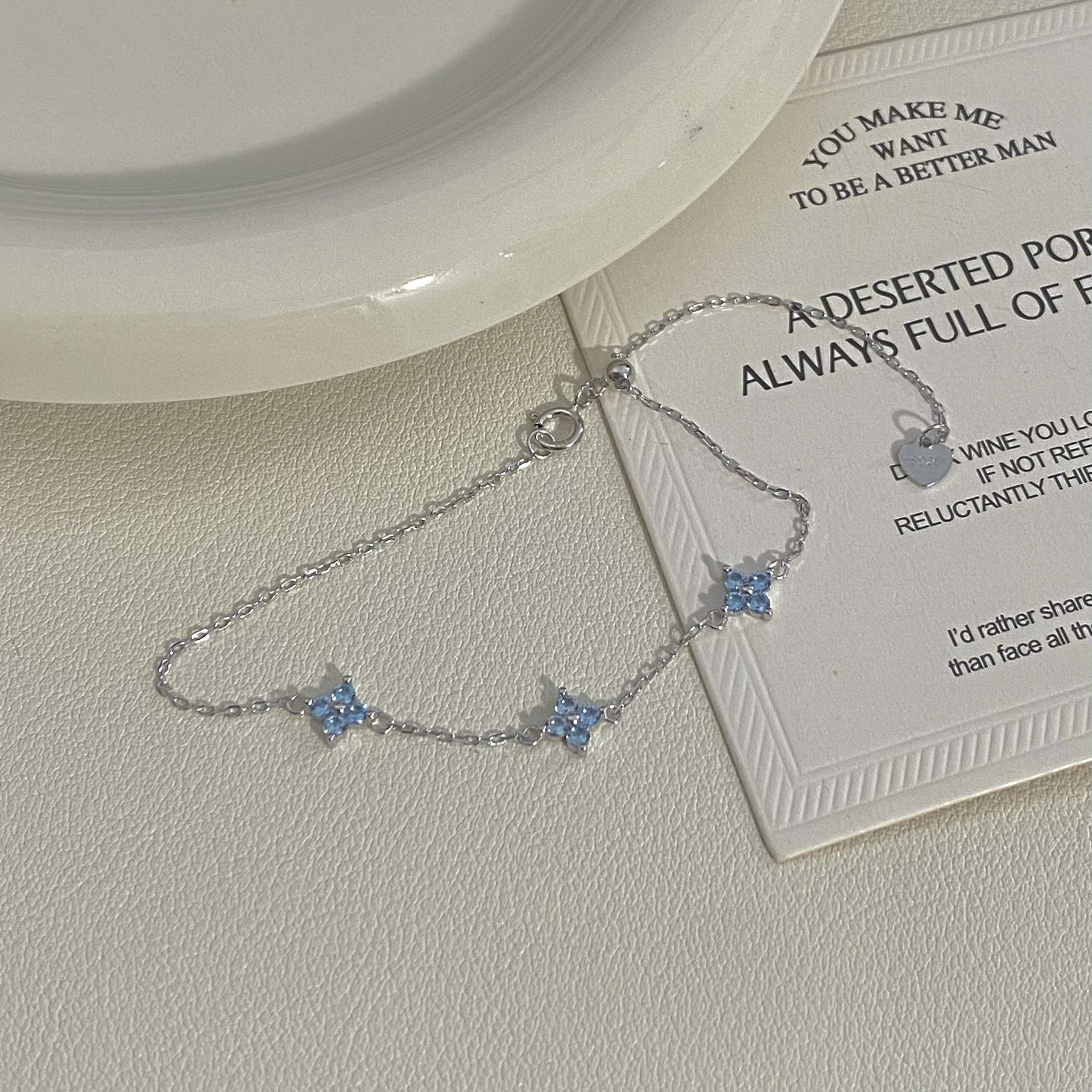 BRACELET FLEUR BLEUE ELARA