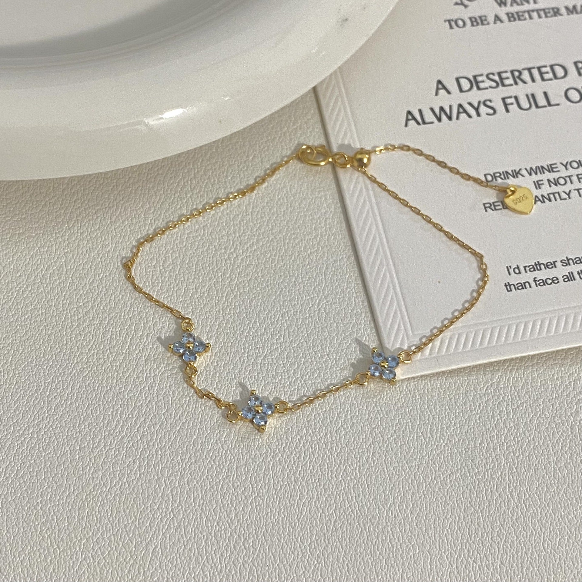 BRACELET FLEUR BLEUE ELARA