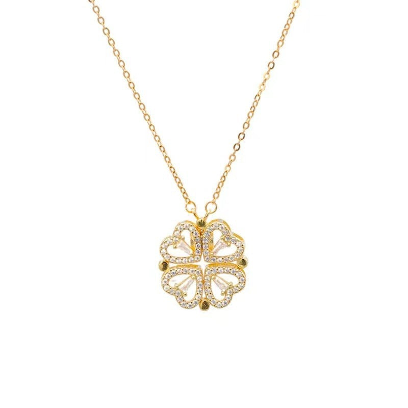 Zoravelle – Clover Heart Pendant Necklace