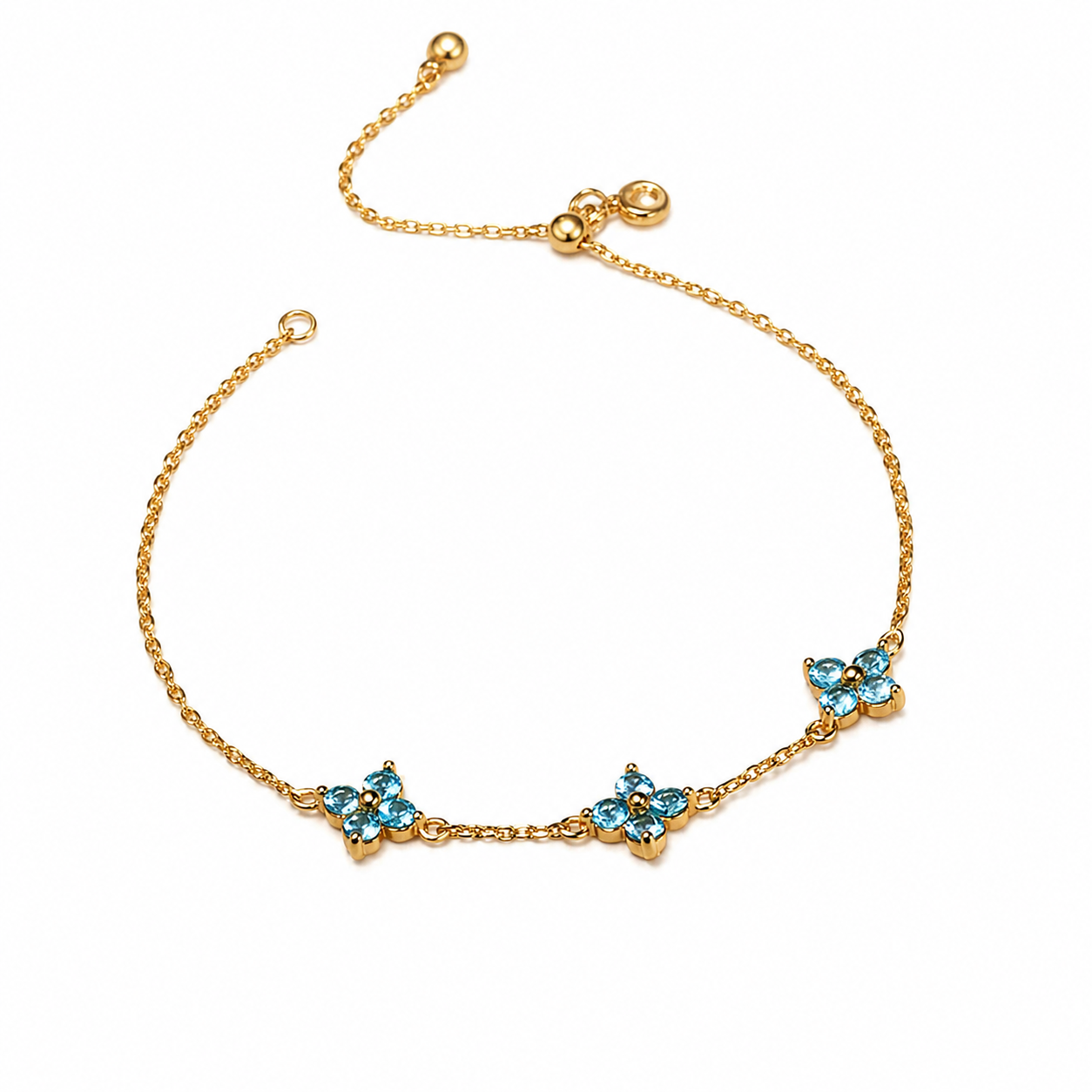 BRACELET FLEUR BLEUE ELARA