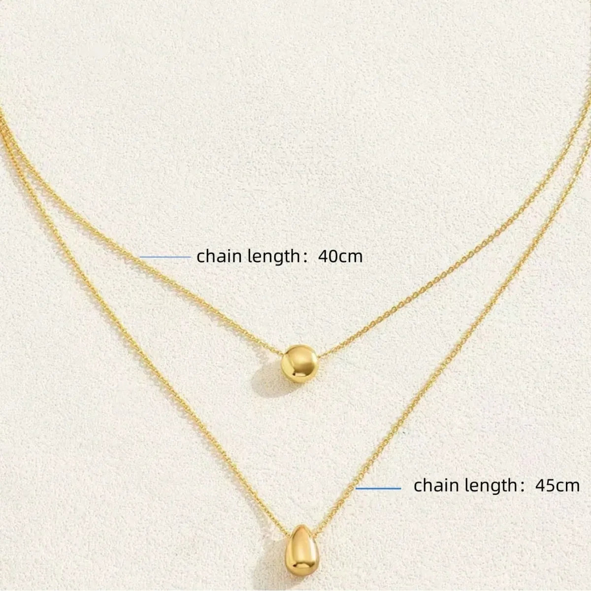 Zoravelle – Duo Droplet Layered Necklace