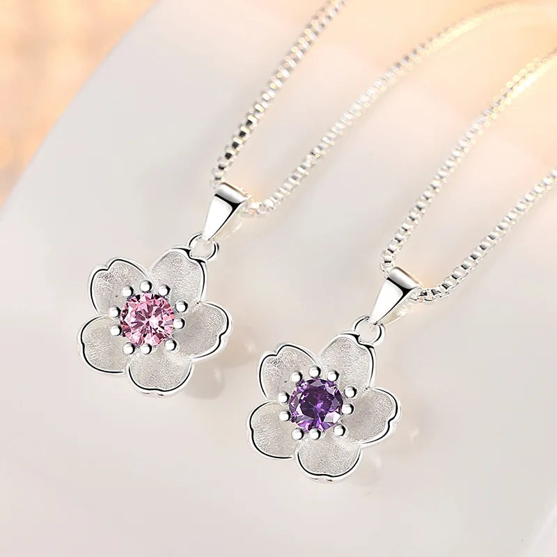 Zoravelle – Peach Blossom Crystal Necklace