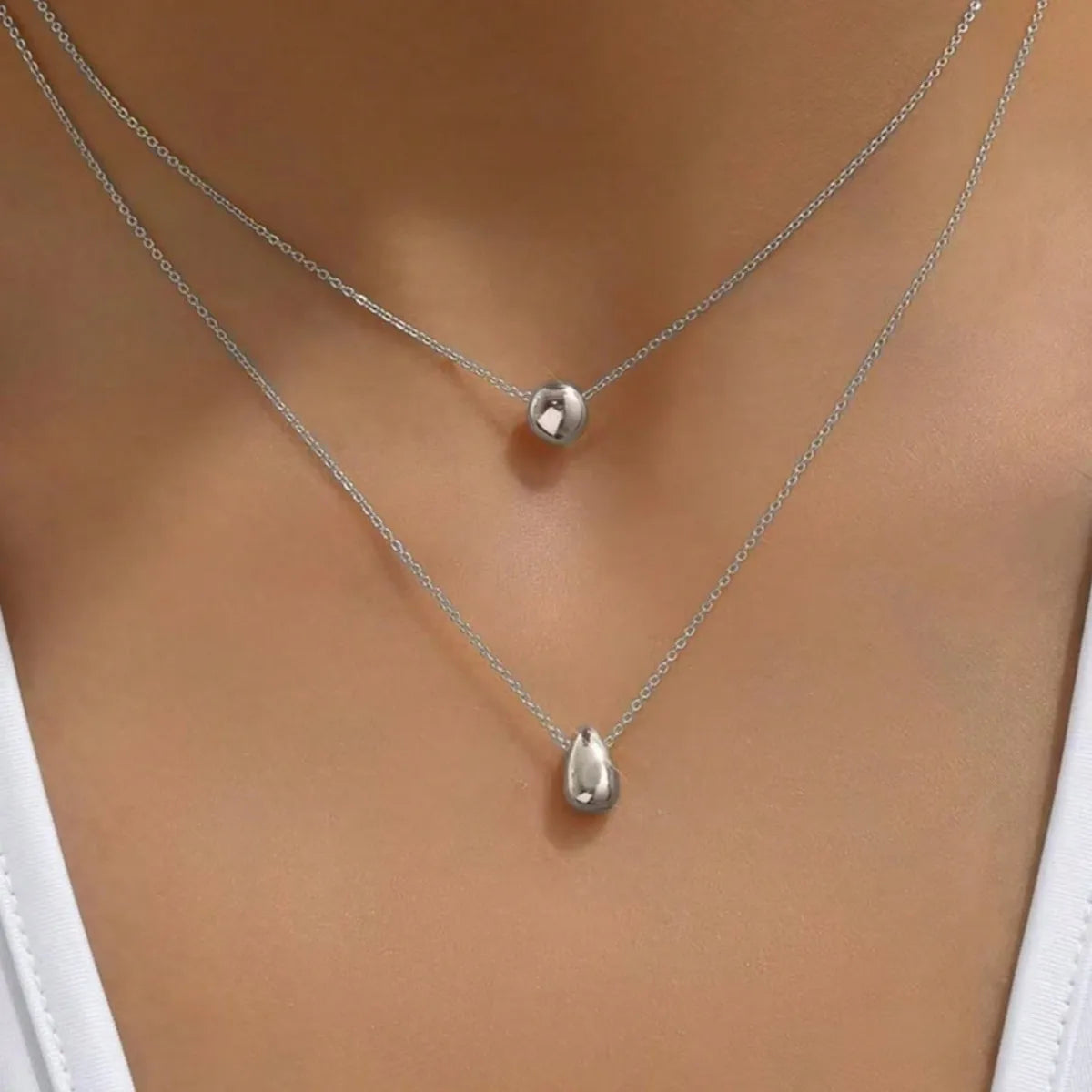 Zoravelle – Duo Droplet Layered Necklace