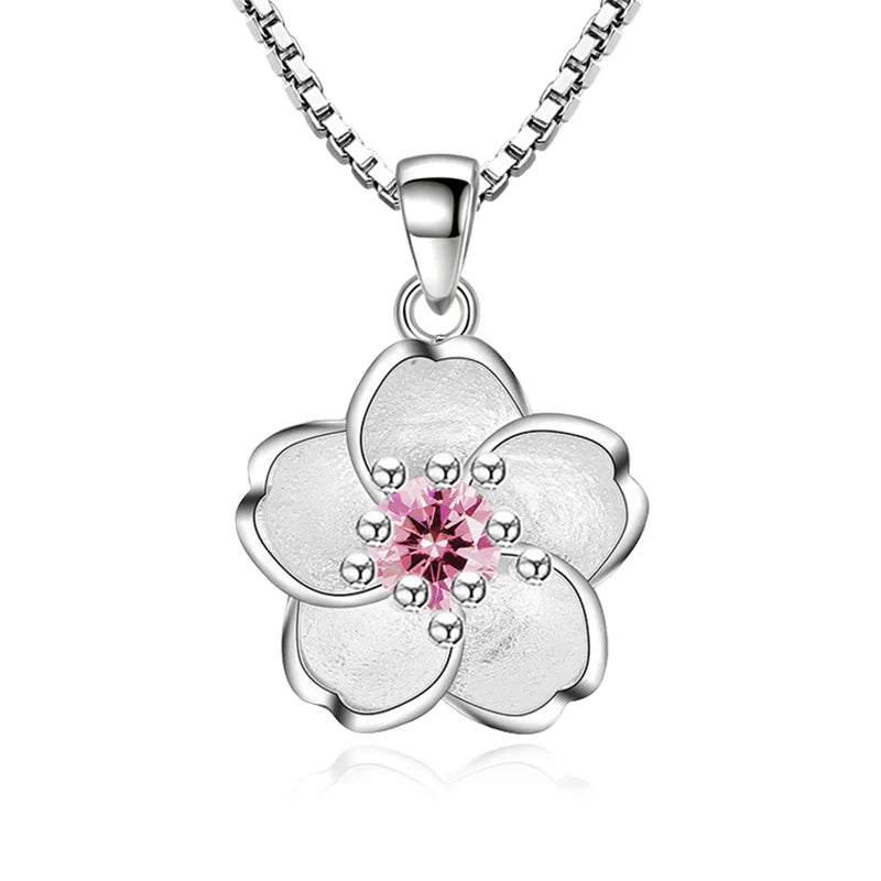 Zoravelle – Peach Blossom Crystal Necklace