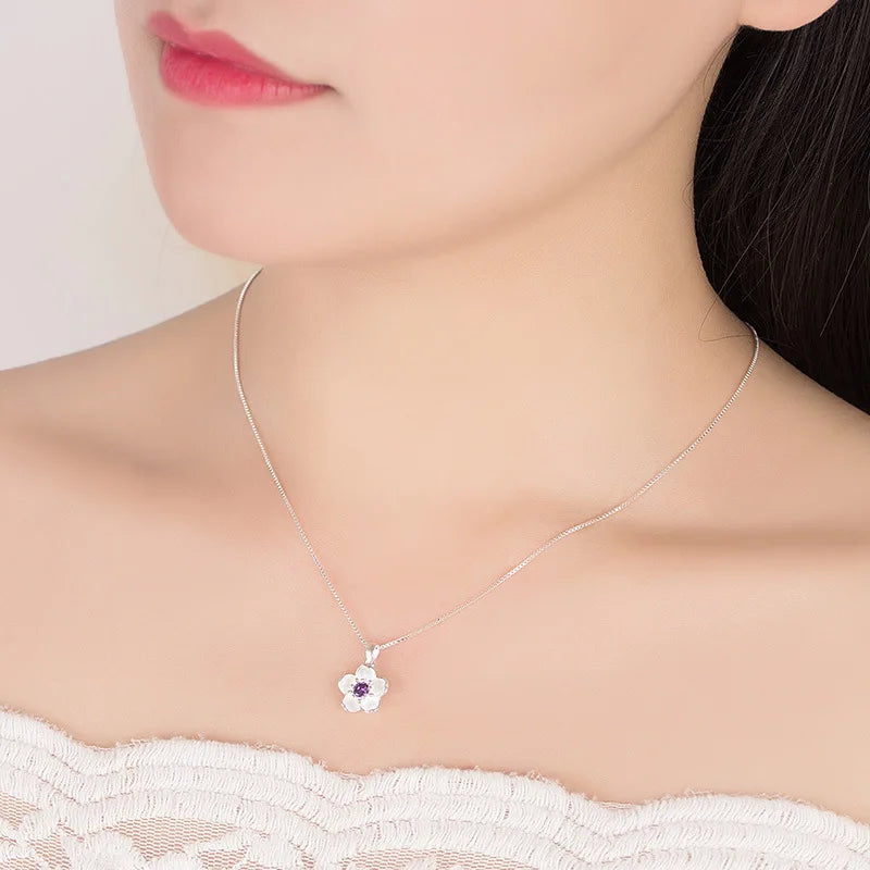 Zoravelle – Peach Blossom Crystal Necklace
